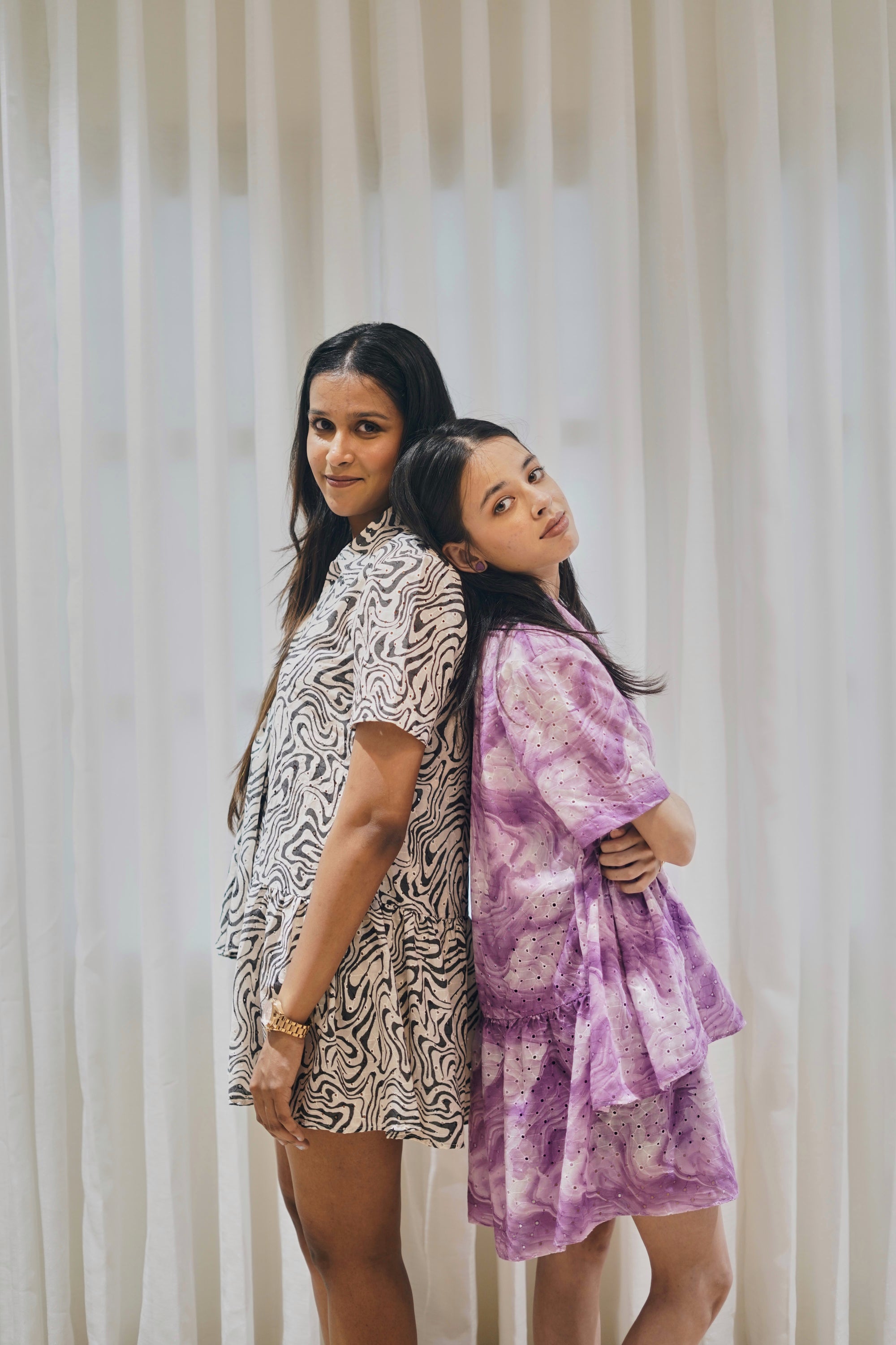 Black& White Ruffle Dress